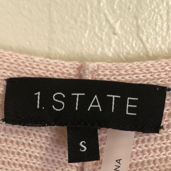 1. STATE Women's Pink V-Neck Ribbed Long Sleeve Pullover Sweater Size Small - Picture 4 of 12